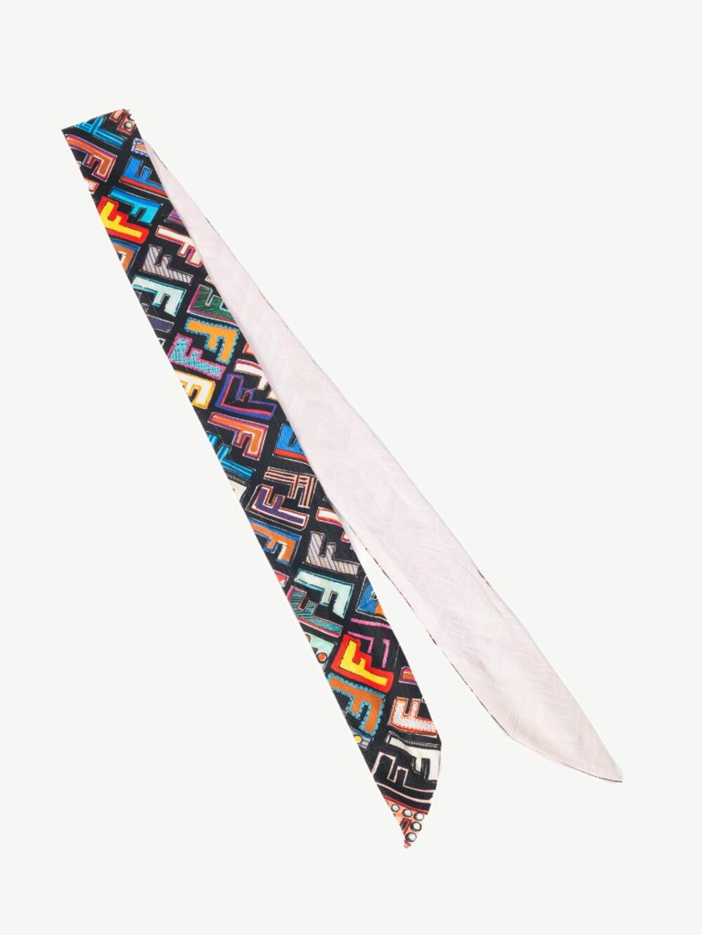 Fendi Black Multicolour Fun Fair Print Silk Bandeau